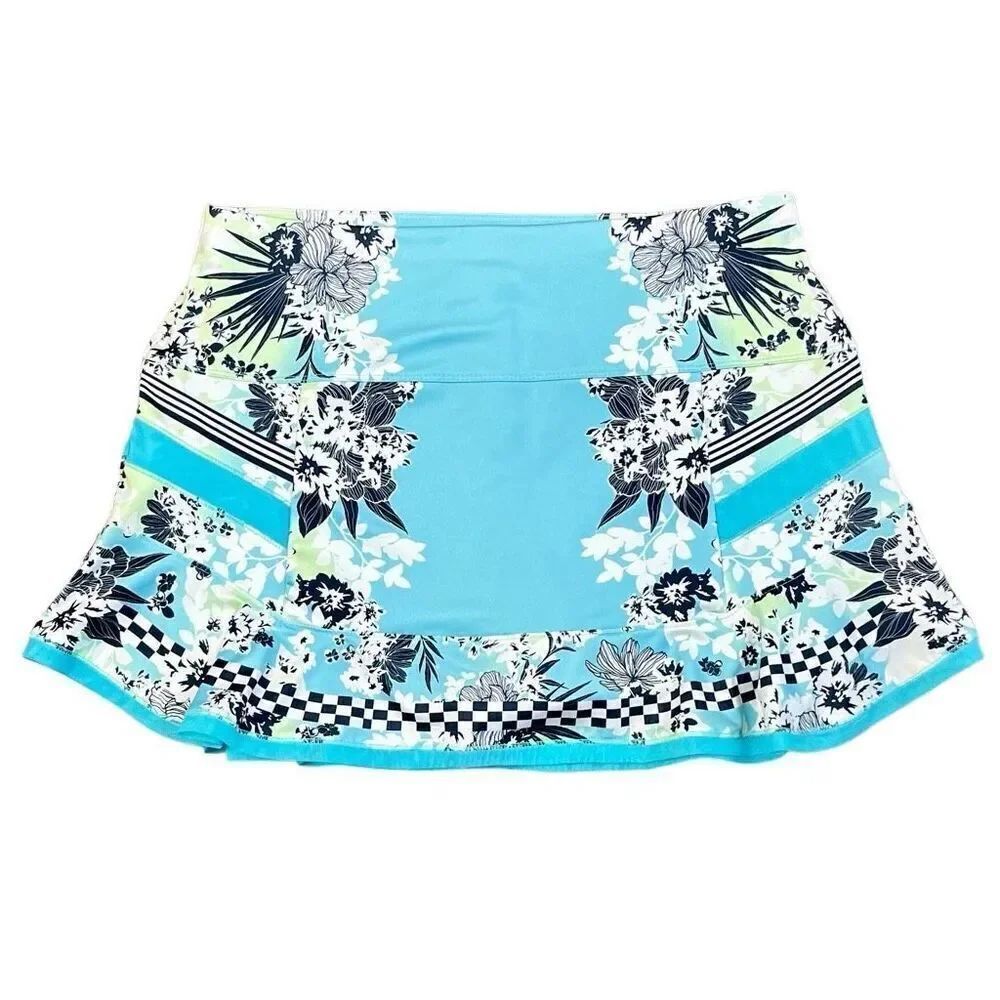 New! NWT Lucky In Love Long Garden Party Cool Urbana Floral Tennis Skort Large